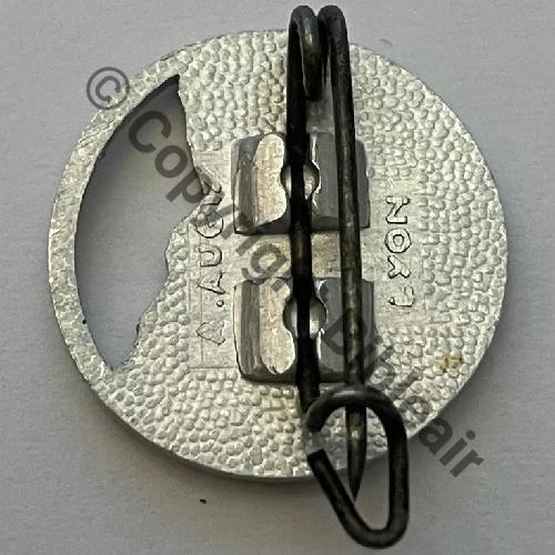 AJM Ancien Jeunesse et Montagne  A.AUGIS LYON 2Lign 2Griffes Alu peint Clair Grenu 16mm 1942.44 Src.historiacollection2a PV16Eur 
